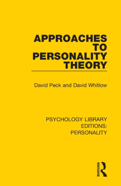 Approaches to Personality Theory, EPUB eBook