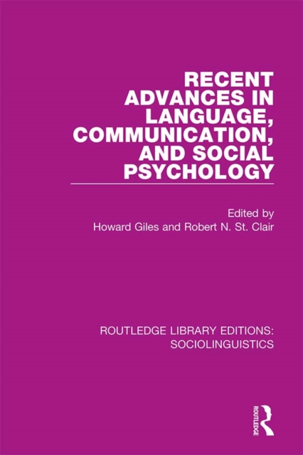 Recent Advances in Language, Communication, and Social Psychology, EPUB eBook