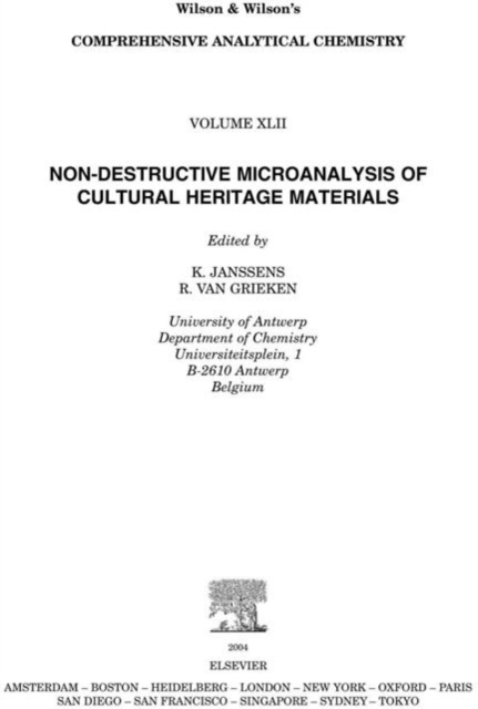 Non-destructive Micro Analysis of Cultural Heritage Materials : Volume 42, Hardback Book