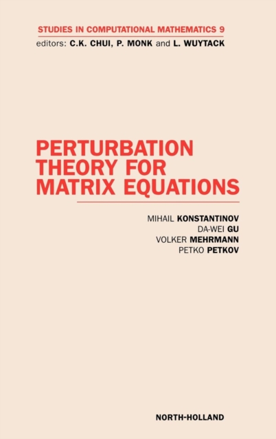 Perturbation Theory for Matrix Equations : Volume 9, Hardback Book