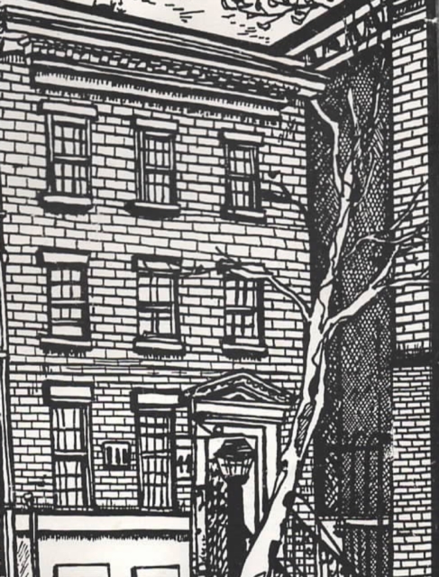 Greenwich village Writing Drawing Journal : 44 morton Street Charlie Dougherty Pen & ink Cover drawing, Hardback Book