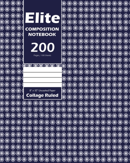 Elite Composition Notebook, Collage Ruled Lined, Large 8 x 10 Inch, 100 Sheet, Navy Cover, Paperback / softback Book