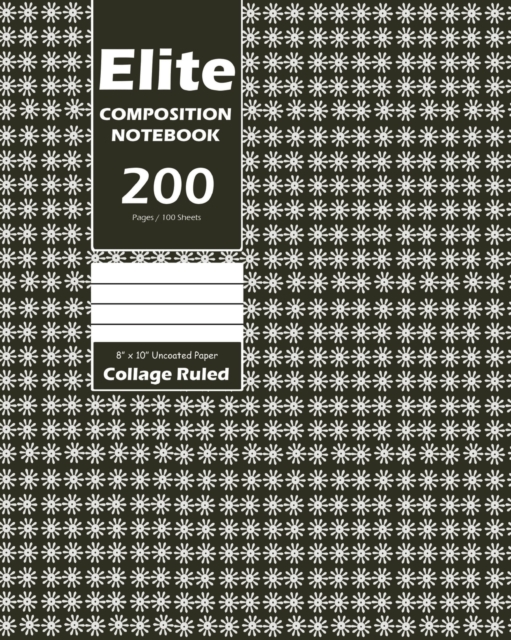 Elite Composition Notebook, Collage Ruled 8 x 10 Inch, Large 100 Sheet, Swamp Green Cover, Paperback / softback Book