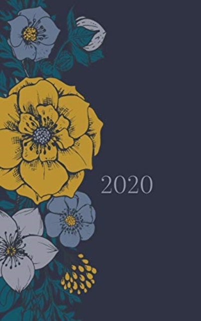 2020 Planner, Grey Floral, 2 days per page, with Islamic Hijri dates, Hardback Book