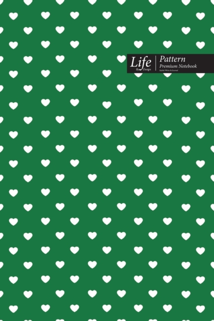 Hearts Pattern Composition Notebook, Dotted Lines, Wide Ruled Medium Size 6 x 9 Inch (A5), 144 Sheets Green Cover, Paperback / softback Book