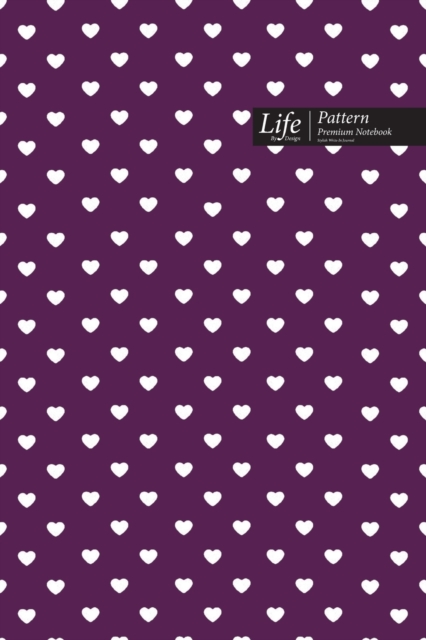 Hearts Pattern Composition Notebook, Dotted Lines, Wide Ruled Medium Size 6 x 9 Inch (A5), 144 Sheets Purple Cover, Paperback / softback Book