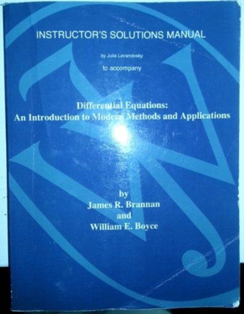 Differential Equations : An Introduction to Modern Methods and Applications Instructor's Solutions Manual, Paperback / softback Book