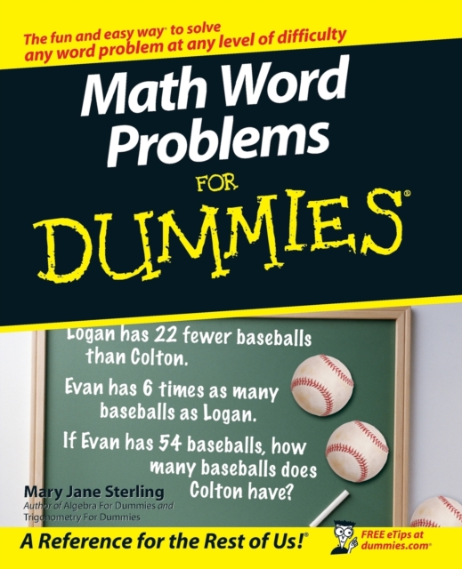 Math Word Problems For Dummies, Paperback / softback Book