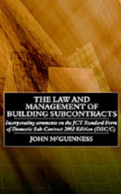 The Law and Management of Building Subcontracts, PDF eBook