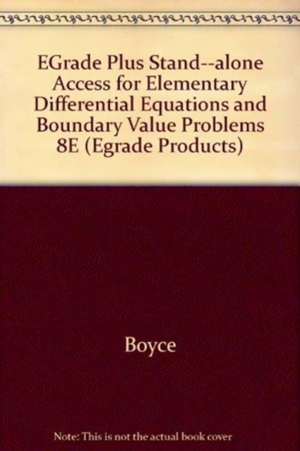 EGrade Plus Stand--alone Access for Elementary Differential Equations and Boundary Value Problems 8E, Digital Book