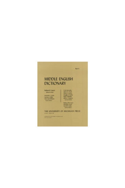 Middle English Dictionary : A.1, Paperback / softback Book