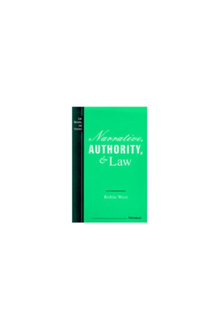 Narrative, Authority and Law, Hardback Book