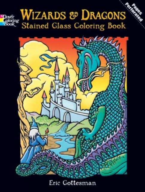 Wizards and Dragons Stained Glass Coloring Book, Paperback / softback Book