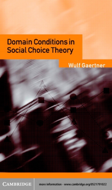 Domain Conditions in Social Choice Theory, PDF eBook