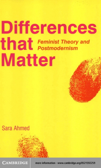 Differences that Matter : Feminist Theory and Postmodernism, PDF eBook