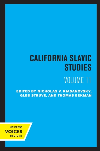 California Slavic Studies, Volume XI, Paperback / softback Book