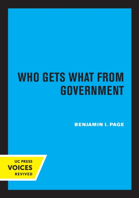 Who Gets What from Government, Paperback / softback Book
