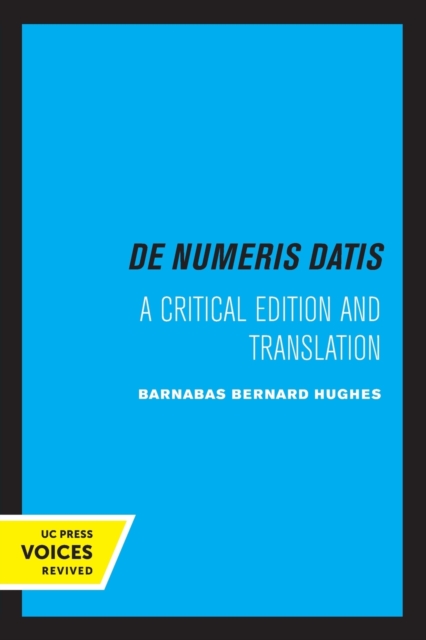 Jordanus de Nemore, de Numeris Datis : A Critical Edition and Translation, Paperback / softback Book