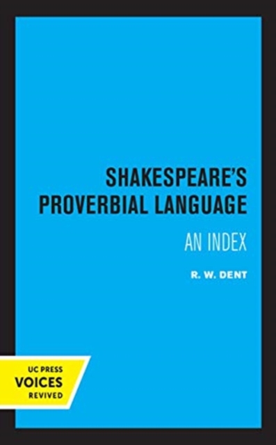 Shakespeare's Proverbial Language : An Index, Hardback Book