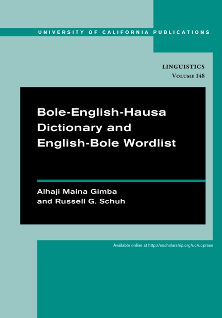 Bole-English-Hausa Dictionary and English-Bole Wordlist, PDF eBook