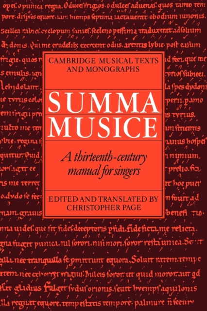Summa Musice : A Thirteenth-Century Manual for Singers, Paperback / softback Book