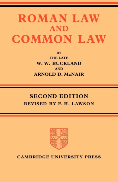Roman Law and Common Law : A Comparison in Outline, Paperback / softback Book