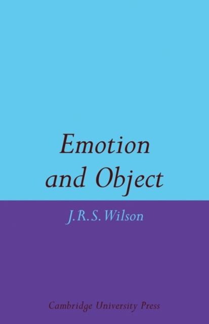 Emotion and Object, Paperback / softback Book