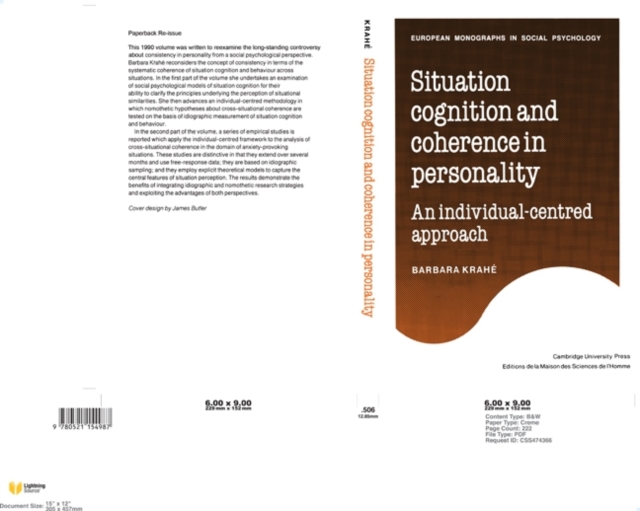 Situation Cognition and Coherence in Personality : An Individual-Centred Approach, Paperback / softback Book