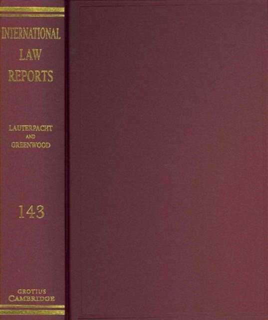 International Law Reports, Hardback Book