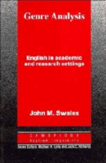 Genre Analysis : English in Academic and Research Settings, Hardback Book