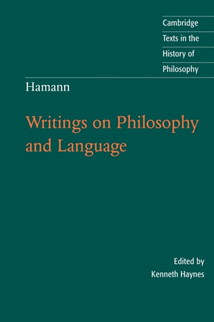 Hamann: Writings on Philosophy and Language, Paperback / softback Book