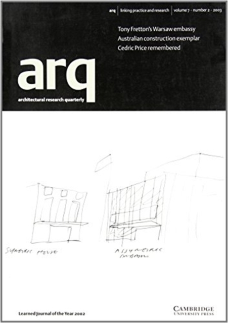 arq: Architectural Research Quarterly: Volume 7, Part 2, Paperback / softback Book