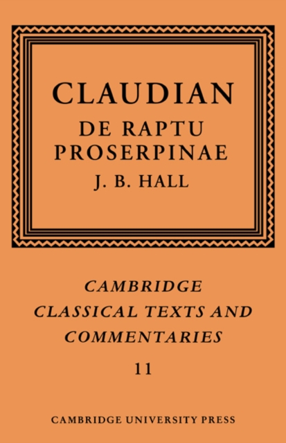 Claudian: De Raptu Proserpinae, Paperback / softback Book