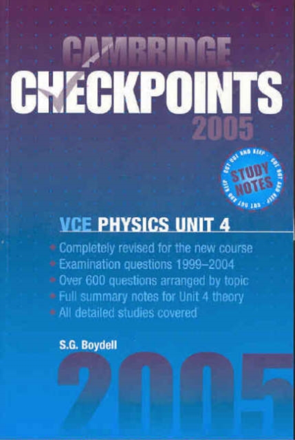 Cambridge Checkpoints VCE Physics Unit 4 2005, Paperback Book