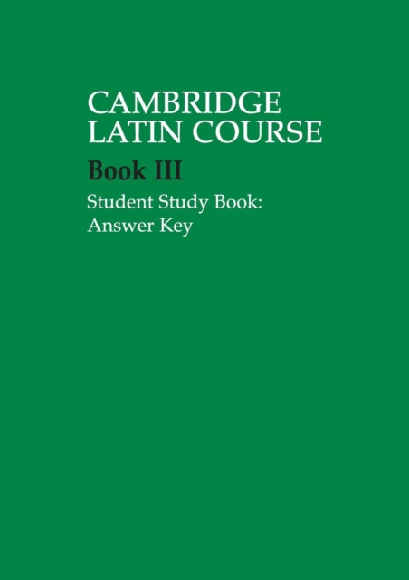 Cambridge Latin Course 3 Student Study Book Answer Key, Paperback / softback Book