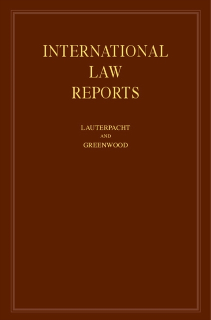 International Law Reports, Hardback Book