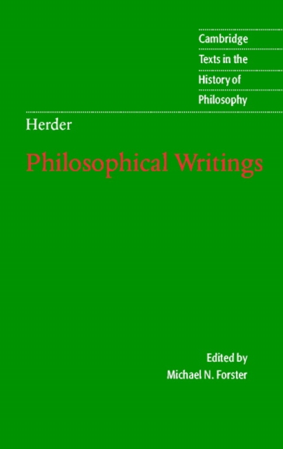 Herder: Philosophical Writings, Hardback Book