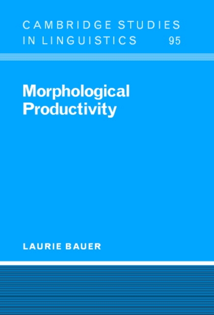 Morphological Productivity, Hardback Book