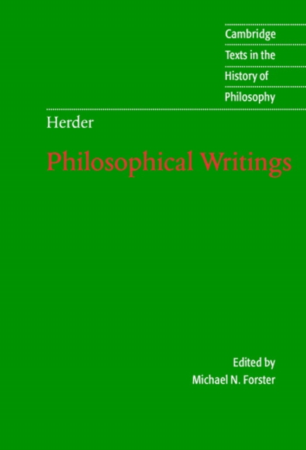 Herder: Philosophical Writings, Paperback / softback Book