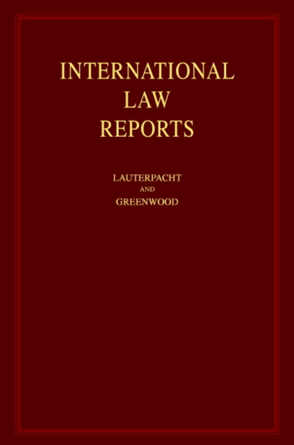 International Law Reports : Consolidated Table of Treaties, Volumes 1-125, Hardback Book