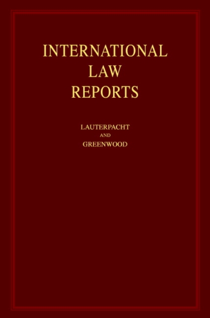 International Law Reports, Hardback Book