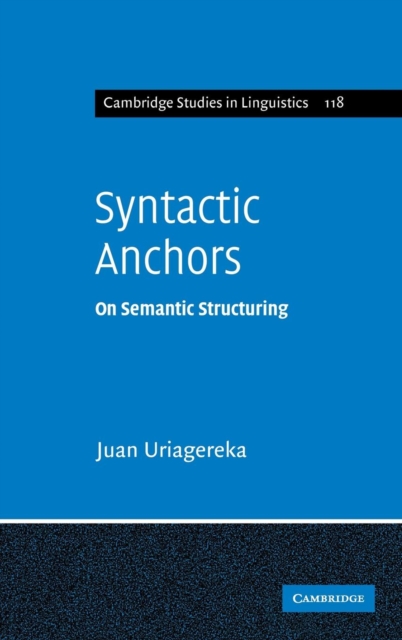 Syntactic Anchors : On Semantic Structuring, Hardback Book