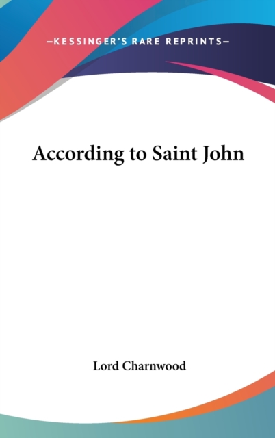 According to Saint John, Hardback Book