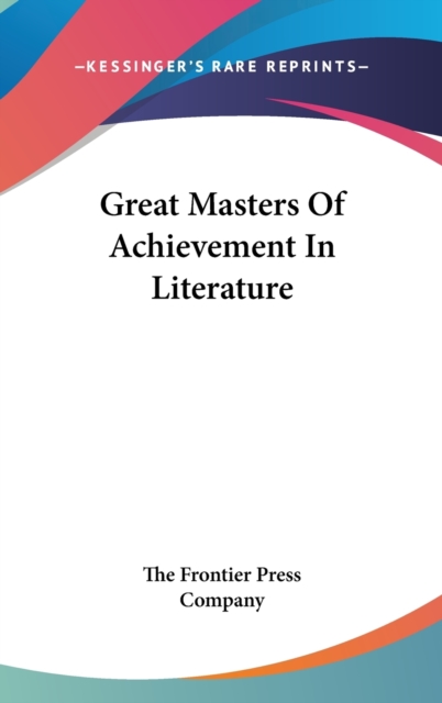 Great Masters Of Achievement In Literature,  Book