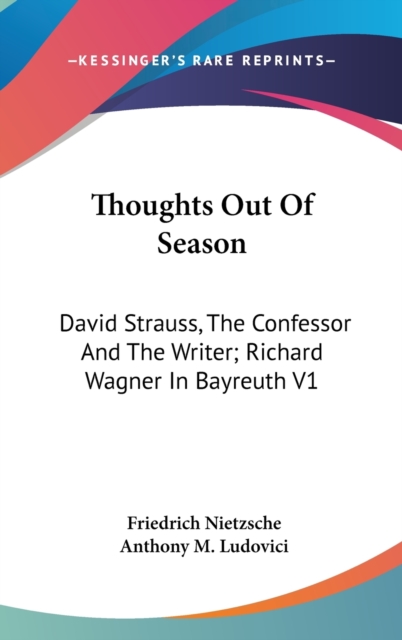 THOUGHTS OUT OF SEASON: DAVID STRAUSS, T, Hardback Book
