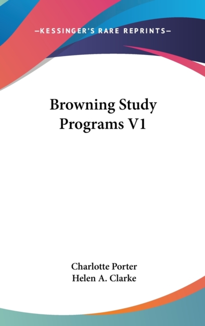 BROWNING STUDY PROGRAMS V1, Hardback Book