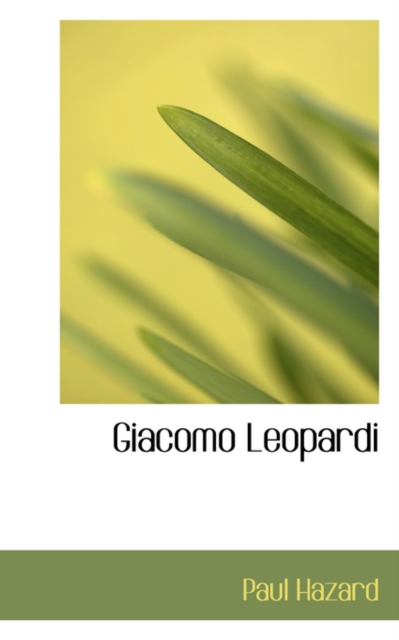 Giacomo Leopardi, Paperback / softback Book