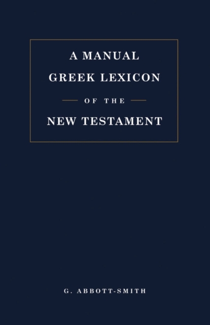 Manual Greek Lexicon of the New Testament, PDF eBook