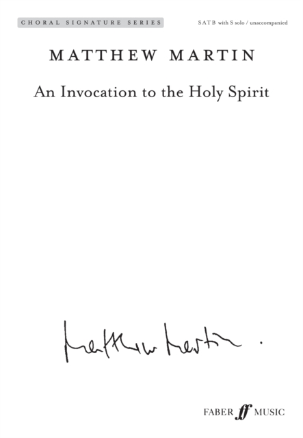 An Invocation to the Holy Spirit, Sheet music Book