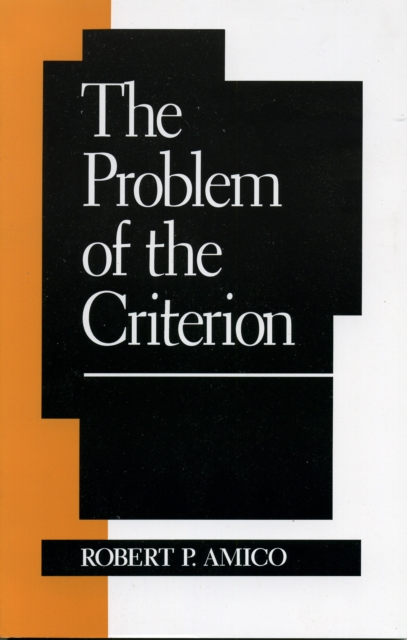 The Problem of the Criterion, Book Book